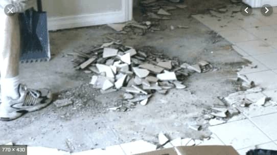 How To Remove Ceramic Tile Removing, How To Remove Old Tile From Cement Floor