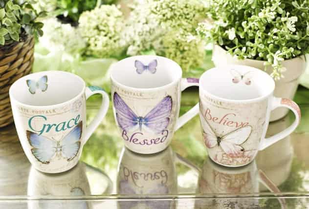 Amazing grace butterfly ceramic mug
