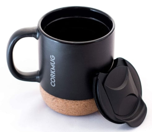 Cork mug black ceramic mug