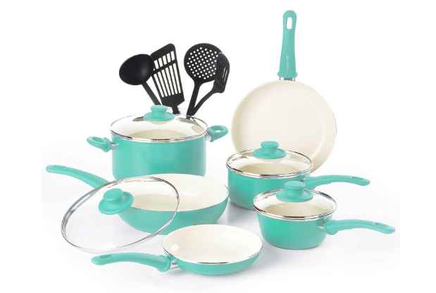 GreenLife CW000531-002 soft grip toxin-free ceramic cookware set