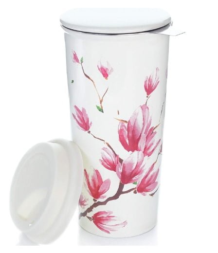 Porcelain Mugs 16 Ounce for Coffee Cocoa Tea Pink Set of 4