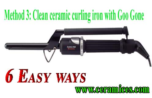 Clean-ceramic-curling-iron-with-Goo-Gone