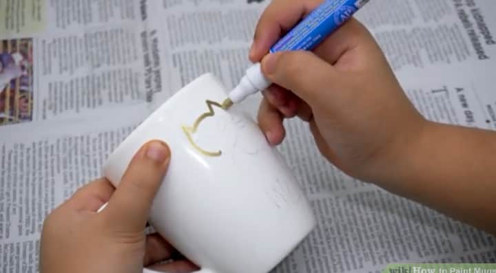 Paint Ceramic Mug With A Paint Pen