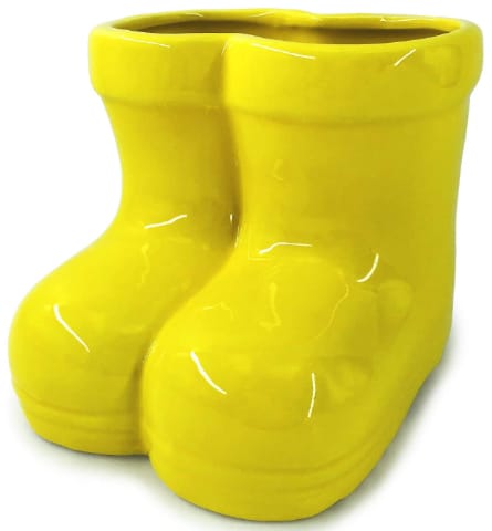 ceramic rain boot planter