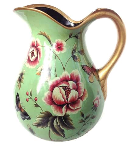Cream Ceramic Decorative Pitcher-Like Vase