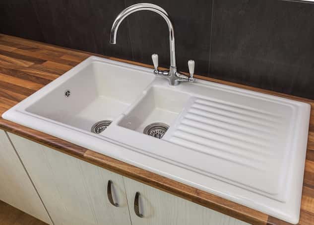 Reginox RL301CW 1.5 Bowl White Ceramic Reversible Inset Kitchen Sink