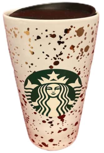 Starbucks 2019 Holiday Confetti Ceramic White and Gold