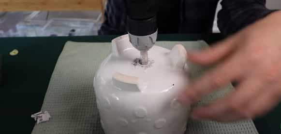 Drilling in ceramic pot