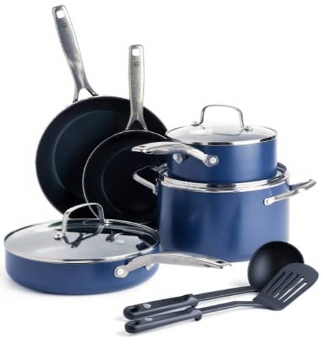 Best overall ceramic cookware set Blue Diamond Cookware Ceramic Nonstick Cookware Pots and Pans Set