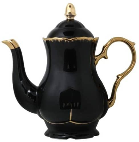 Black Ceramic Teapot Jomop Ceramic Teapot with Gold Trim